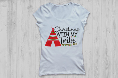 Christmas With My Tribe| Christmas SVG Cutting Files. SVG CosmosFineArt 
