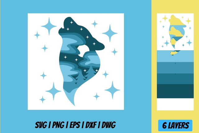 Christmas Wolf Shadow Box SVG SvgOcean 