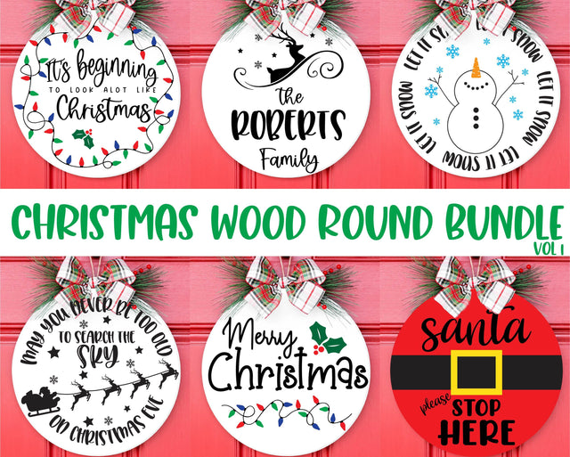 Christmas Wood Round Door Hanger SVG | Merry Christmas SVG | Christmas svg | Holiday svg | Let it Snow svg | Winter svg | Snowman svg SVG What A Gem SVG 