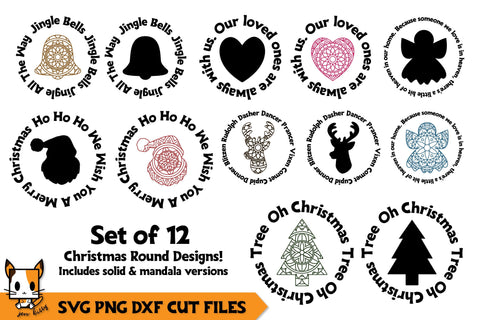 Christmas Wood Round SVG Bundle | Mandala SVG SVG Zen Kitty 