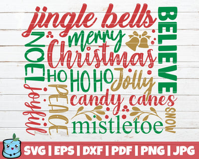 Christmas Word Art SVG MintyMarshmallows 