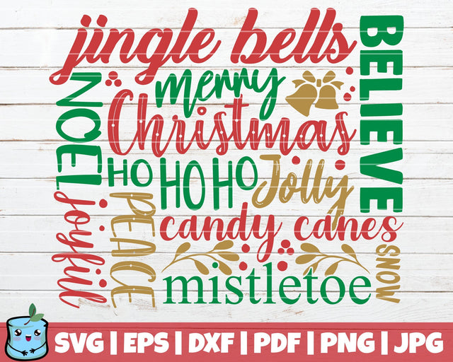 Christmas Word Art SVG MintyMarshmallows 