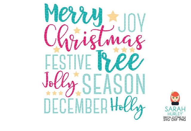 Christmas Word Art SVG Sarah Hurley 