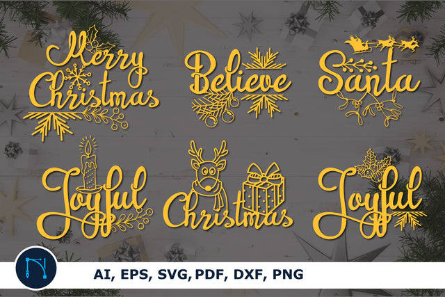 Christmas Word Ornaments SVG bundle SVG MD JOYNAL ABDIN 