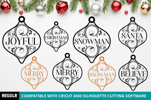 Christmas Word Ornaments SVG Bundle SVG Regulrcrative 