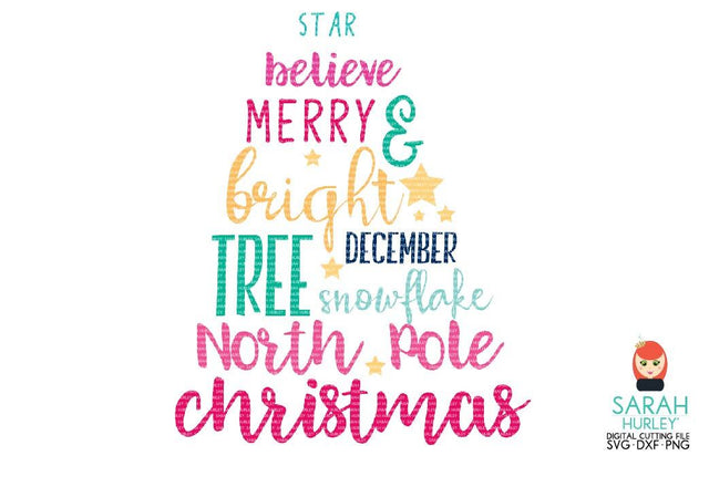 Christmas Word Tree SVG Sarah Hurley 