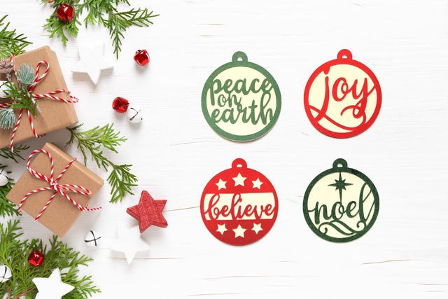Christmas Words Round Gift Tags SVG Set SVG Risa Rocks It 