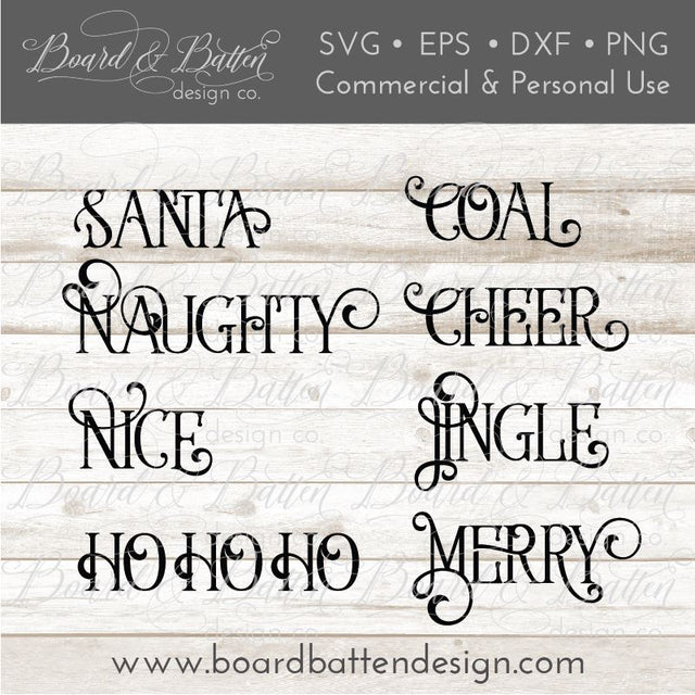 Christmas Words SVG Set 2 SVG Board & Batten Design Co 