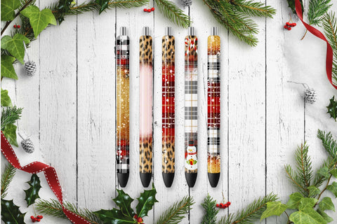Christmas Wraps Bundle Sublimation Designs Leopard Print Pens Sublimation OrangeBrushStudio 