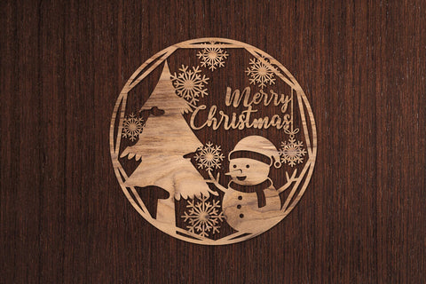 Christmas Wreath 9 Laser Cut SVG zafrans studio 