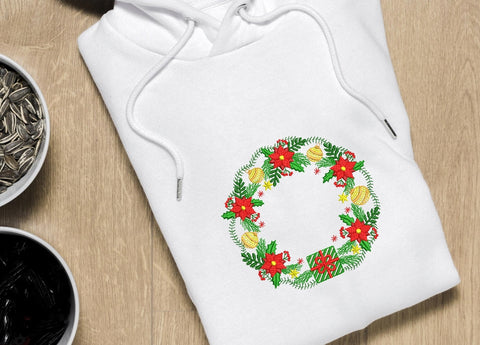 Christmas wreath embroidery design , 4 sizes, instant download. Embroidery/Applique DESIGNS ArtEMByNatalia 