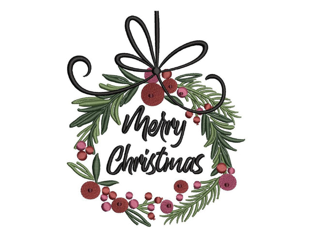 Christmas Wreath Embroidery Design, 4 sizes, Instant Download Embroidery/Applique DESIGNS Nino Nadaraia 