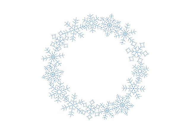 Christmas wreath embroidery design, Machine embroidery design, Snowflakes embroidery, 5 sizes, Instant download Embroidery/Applique DESIGNS Nino Nadaraia 