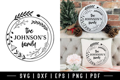 Christmas Wreath Family Name SVG SVG CraftLabSVG 