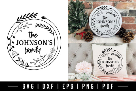 Christmas Wreath Family Name SVG SVG CraftLabSVG 