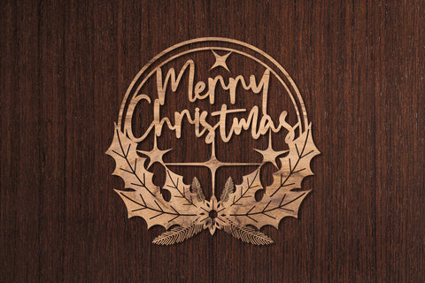 Christmas Wreath Laser Cut - Svg Eps Ai Png Pdf SVG zafrans studio 