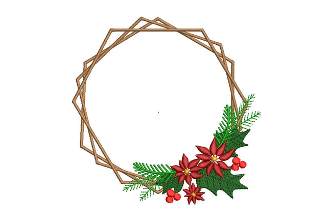 Christmas wreath Machine Embroidery Design, Holiday Embroidery Design, Christmas frame Embroidery Design, Merry Christmas, 5 sizes. Embroidery/Applique DESIGNS ArtEMByNatalia 