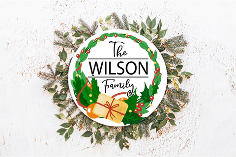 Christmas Wreath Monogram Round | Christmas Sublimation Sublimation TatiStudio 