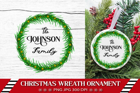 Christmas Wreath PNG. Christmas Ornament Sublimation. Sublimation Samaha Design 