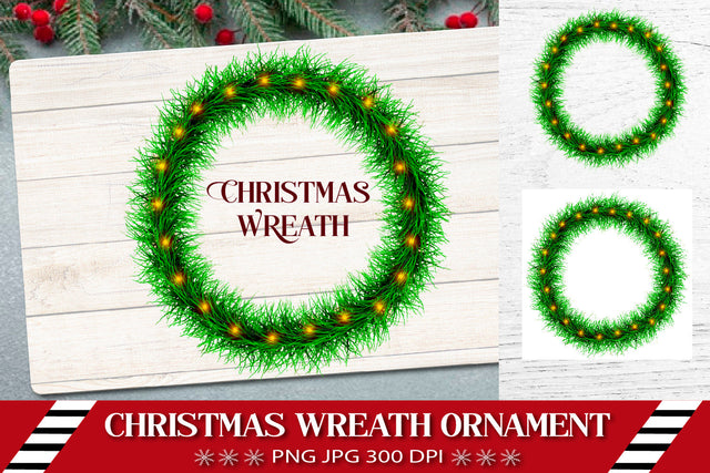 Christmas wreath PNG. Christmas Ornament Sublimation. Sublimation Samaha Design 
