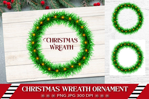 Christmas wreath PNG. Christmas Ornament Sublimation. Sublimation Samaha Design 