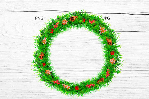 Christmas wreath PNG. Christmas Ornament Sublimation. Sublimation Samaha Design 