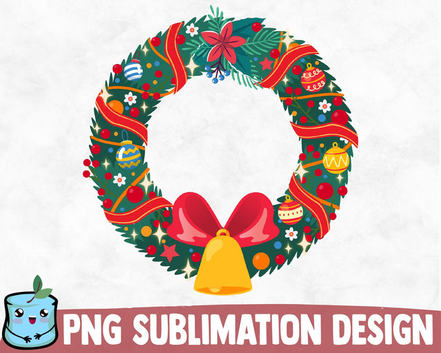Christmas Wreath Sublimation Design Sublimation MintyMarshmallows 