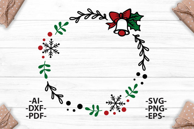 Christmas wreath svg, Christmas Shirt SVG, Wreath Svg, Christmas Clipart, Christmas decoration, Cricut silhouette, Svg cutting file SVG 1uniqueminute 