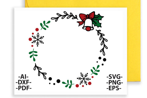 Christmas wreath svg, Christmas Shirt SVG, Wreath Svg, Christmas Clipart, Christmas decoration, Cricut silhouette, Svg cutting file SVG 1uniqueminute 