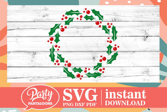 CHRISTMAS WREATH SVG | Christmas Svg SVG Partypantaloons 
