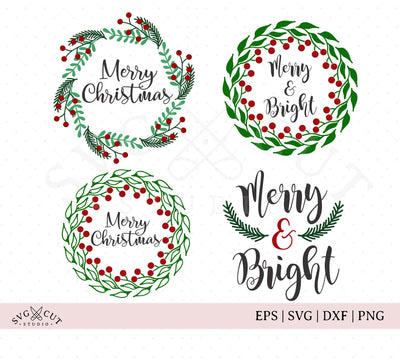 Christmas Wreath SVG cut files SVG SVG Cut Studio 
