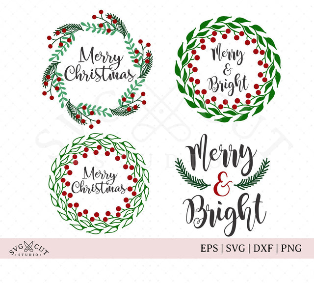 Christmas Wreath SVG cut files SVG SVG Cut Studio 