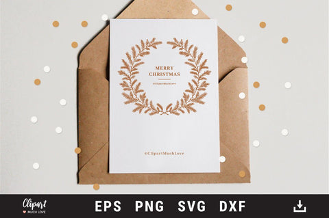 Christmas wreath Svg, Family sign monogram Svg, Winter wreath SVG, DXF SVG ClipartMuchLove 