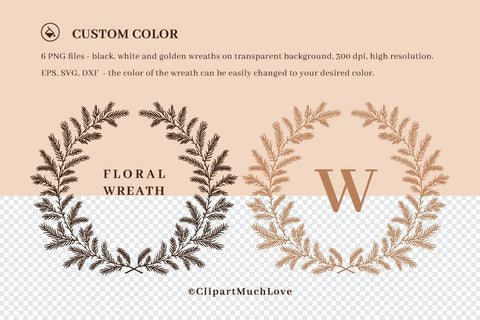 Christmas wreath Svg, Family sign monogram Svg, Winter wreath SVG, DXF SVG ClipartMuchLove 