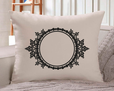 Christmas Wreath Svg, Frame Cut File, Snowflake Wreath Svg, Circle Monogram, Holiday Design Print, Christmas Ornament, Template, Cricut, Png SVG BogeliaVector 