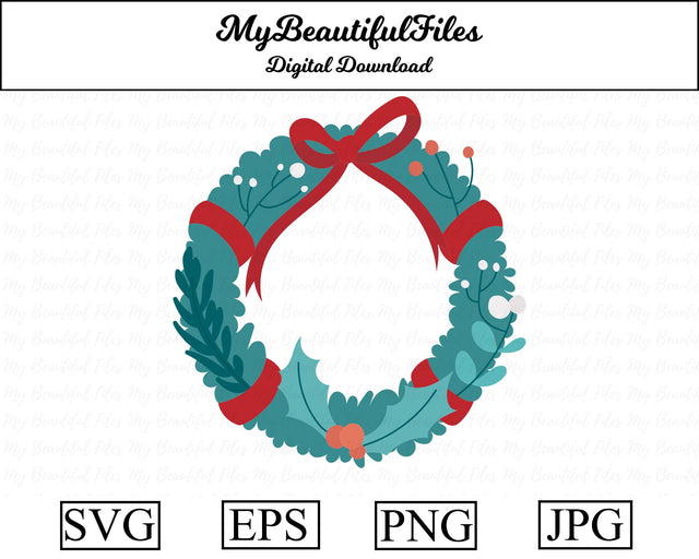 Christmas wreath SVG MyBeautifulFiles 