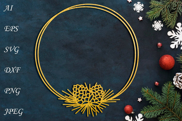 Christmas wreath svg papercut, Holiday round frame, Winter decoration SVG AnastasiyaArtDesign 