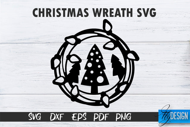 Christmas Wreath SVG | Xmas Designs | Christmas SVG SVG Fly Design 