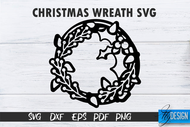 Christmas Wreath SVG | Xmas Designs | Christmas SVG SVG Fly Design 