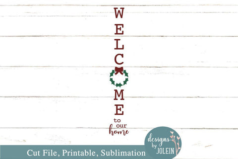 Christmas Wreath Welcome Design SVG Designs by Jolein 