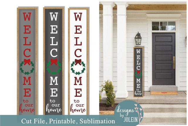 Christmas Wreath Welcome Design SVG Designs by Jolein 