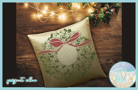 Christmas Wreath with Bow Mandala Zentangle SVG SVG SVGcraze 
