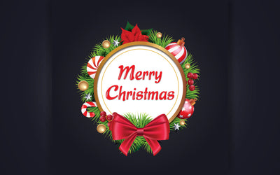 Christmas wreath with green branches red and gold ball candy cane star leaf and bow merry Christmas cutout element SVG naemmiah021 