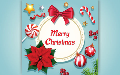 Christmas wreath with red bow and ribbon decorated wreath of pine branches realistic flowers SVG naemmiah021 