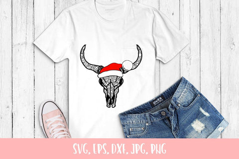 Christmas Zentangle Cow Skull Svg File SVG Sintegra 