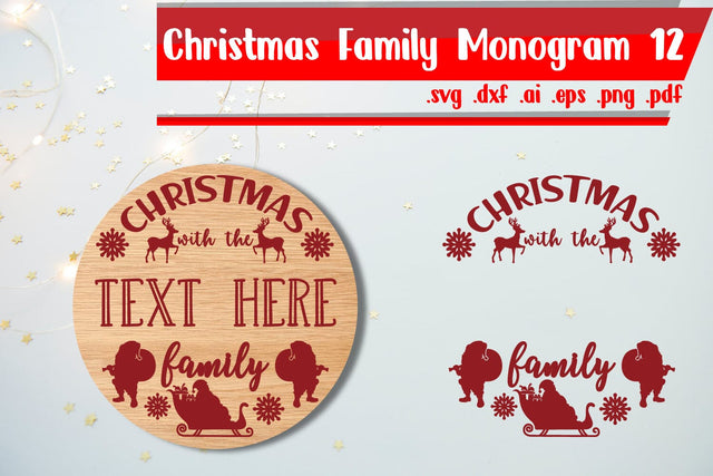 Christmas|Family monogram 12 SVG zafrans studio 