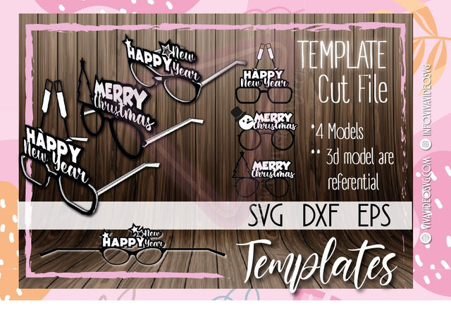 🎄Christmas&New Year Sunglasses Happy hour🎄 3D Paper Marcel Lopez Torge 