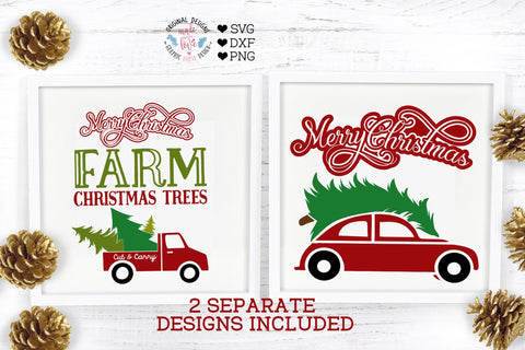 ChristmasTruck and Merry ChristmasCar SVG Graphic House Design 