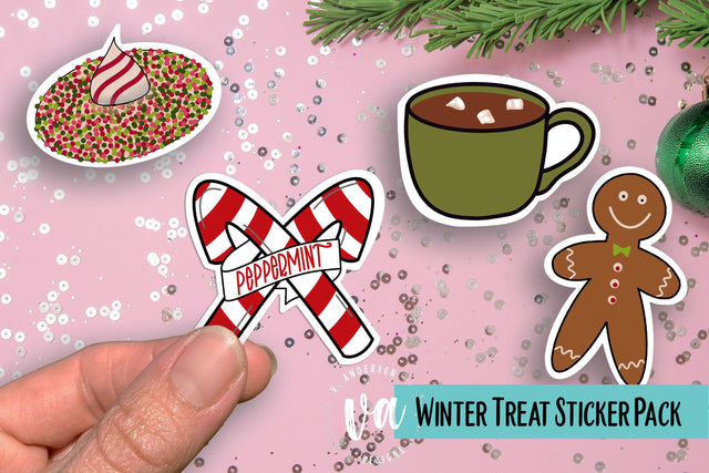 Christmas/Winter Treats Sticker Pack PNGs SVG V. Anderson Designs 