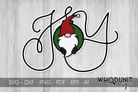 Chritmas Gnome SVG | Joy | Gnome cut file SVG Whodunit Designs 